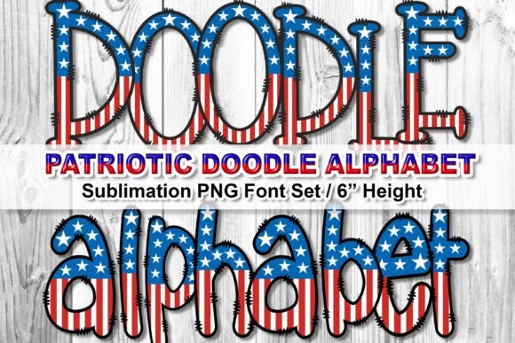 Download Patriotic USA Flag Doodle Alphabet PNG - Premium Resources