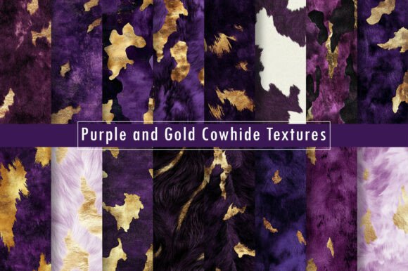 Download Purple and Gold Cowhide Textures - Premium Resources