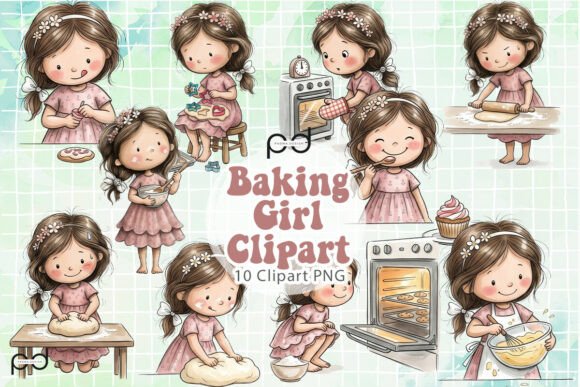 Download Baking Girl Illustrations Graphics - Illustrations Collection